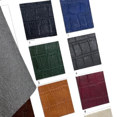 China Luxury Crocodile Pattern PU Leather Microfiber Leather Waterproof Environmental Microsuede Leather for sale