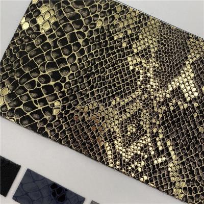 China Waterproof Snake Print Faux PU Leather Skin Raw Leather Roll For Shoes Making Handbag Fashion Design for sale