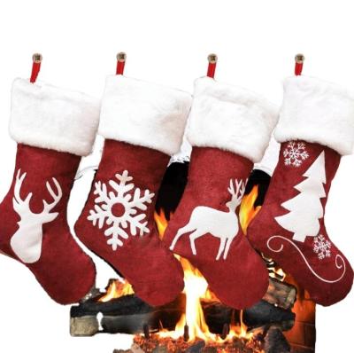 China Christamas Home Decor Personalized Christmas Stocking Christmas Stocking Canvas Socks for sale