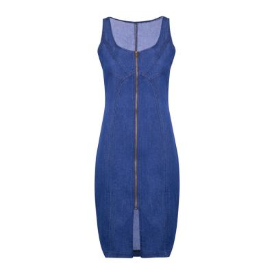 China 2022 Anti-wrinkle amazon hot sale new summer blue color sleeveless skirt women slim fit zipper denim dresses high waist exsy mini skirts for sale