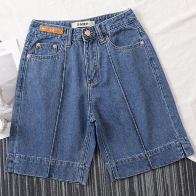 China X-Mier Viable 2022 High Waisted Design Fashion Patchwork Sexy Split Custom Ladies Pants Women Denim Shorts for sale