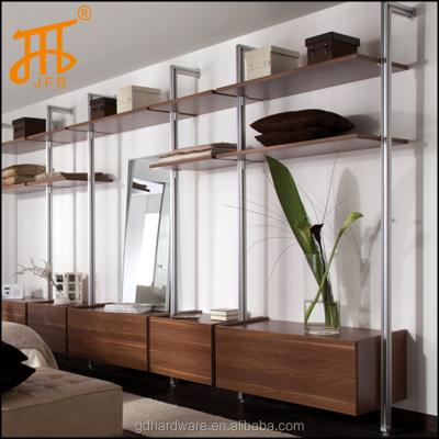 China Modern PANEL Showroom Aluminum Walk In Wardrobe Pole System Cabinet Stylish With Innovative Changing Room Profile For Clothes Cabinet for sale