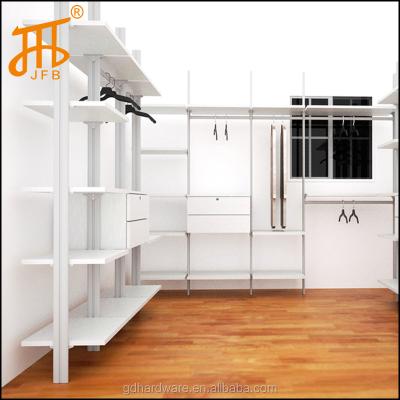 China PANEL customized post system diy built in wardrobes, cabinet shelving system aluminum post system open wardrobe walk in wardrobe for sale