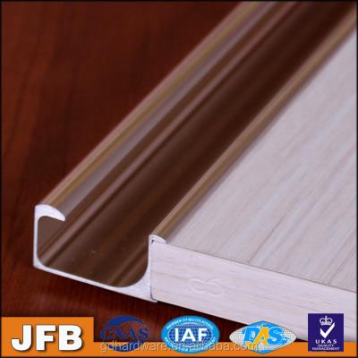 China Durable champagne gold anodized modular aluminum profile for door frame and sideboard handles for sale