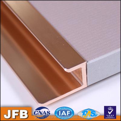 China Durable L Aluminum Profile Rose Gold Color Sideboard Door Profile Handle Aluminum Extrusion For Kitchen for sale