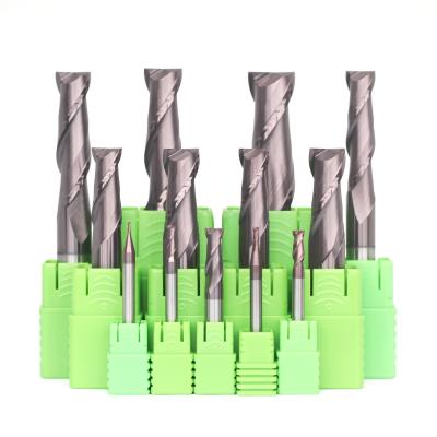 China Stainless steel RLD HRC60 solid carbide cutter 2 flutes cncend mill fresas with TiAlN coating for sale