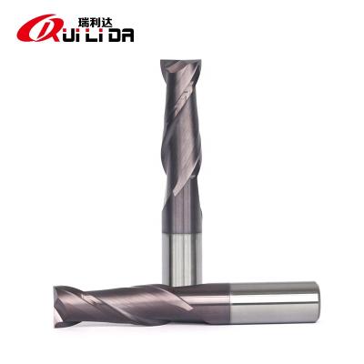 China Stainless Steel RLD HRC60 Solid Carbide Cutter 2 Flutes CNC Milling Machine Cutting Tools Fresas With TiAlN Coating for sale