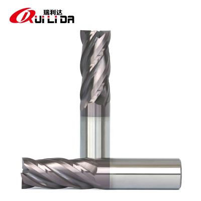 China RLD HRC60 Carbide Radius End Mill CNC Milling Cutter Cutting Tools Factory Wholesale 4 Flute Cutter Corner Metal Router for sale