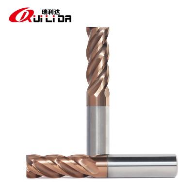 China High Quality RLD HRC60 TiAlN Carbide Coated High Efficiency Square End Mill Helix Variable Geometry for sale