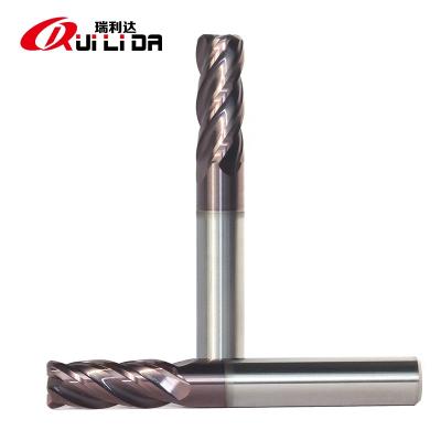 China Solid Carbide RLD HRC60 8R0.5*60mm Tungsten Carbide 8mm Radius Taurus End Mill Finish Milling Cutters for sale