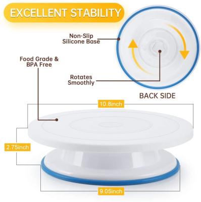 China Sustainable Cake Decorating Kit 85PCs Cake Decorating Tools With A Non Slip Base Cake Turntable for sale