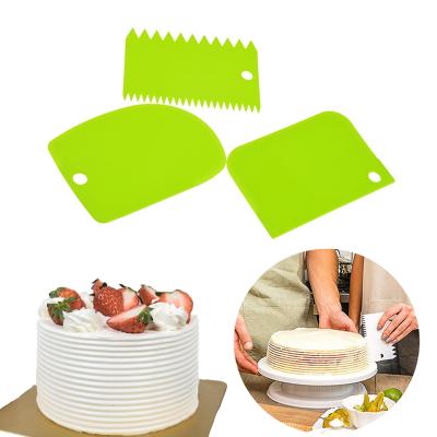 China 6PCS Sustainable Cake Scraper Set, Plastic Cake Smoother Scraper Cake Decorating Comb Icing Smoother for Decorating Butter Mousse Cream for sale