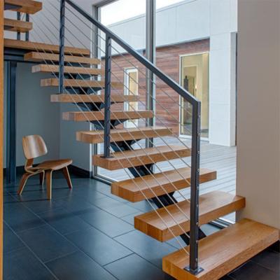 China Hot Selling Quality Modern Custom Interesting Modern Straight Staircases Indoor Staircase With Handrail for sale