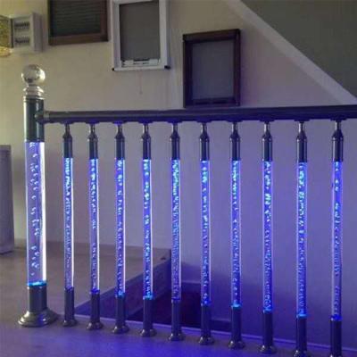 China Beautiful ndoor modern hot sale unique clear acrylic stair railing plastic stair railing crystal for sale