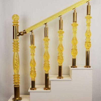 China Modern Interior Stair Pillars Stairs Decoration Glass Clear Acrylic Cut Fence Modern Design for sale