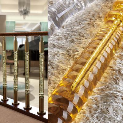 China High quality and good price modern customized acrilyc crystal staircase fencing pillars with led light for sale