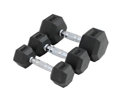 China Universal Commercial Dumbbell Set Rubber Hex Dumbbell for sale