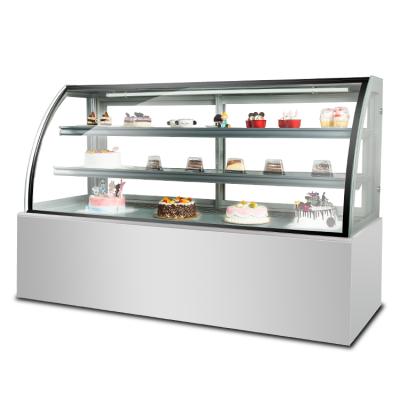 China 2021 Double-temperature refrigeration bakery cake display showcase marble base for sale