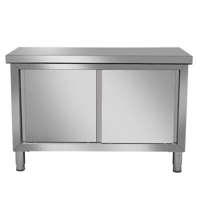 China 2020 Stainless Steel Sliding Door Worktable Kitchen Operation Table for sale