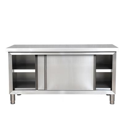 China 2020 Stainless Steel Sliding Door Worktable Kitchen Equipment Commercial Restaurant Worktable Tavoli in Acciao for sale