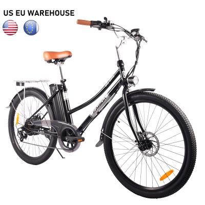 China Ebike 350W 36V Lady Fat Tire Aluminum Alloy 26inch City Bike Electric Bicycle Folding Battery For Men Women In Europe Warehouse for sale