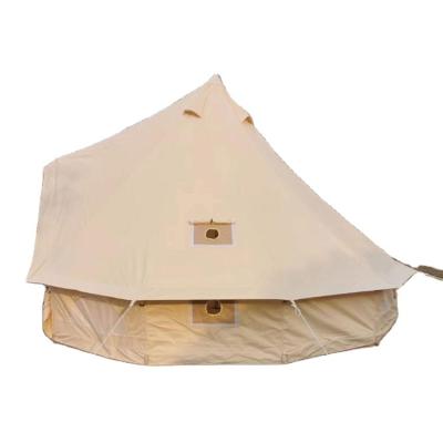 China Luxury glamping bell tent 7m waterproof 3m 4m 5m 6m Mongolia cotton canvas tent canopy yurt waterproof with stove jack for sale