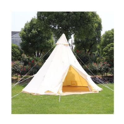 China Large 3M Tepee Mongolia Teepee Tent Cotton Canvas Outdoor Luxury Waterproof Luxury Indian Camping Teepee Tent For Adults for sale