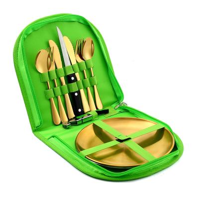 China Viable Other Car Increasing Travel BBQ Accessories Gear Portable Silverware Kit Outdoor Camping Cutlery Set Outdoor Picnic Package Cutlery for sale