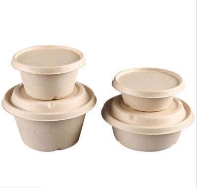 China Durable Factory Price Thickened Pulp Around Bowl Disposable Paper Natural Household Restaurant Canteen Outdoor Soup To Take Out Bow for sale