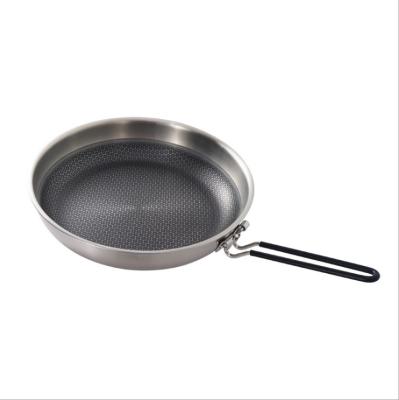 China Factory Price 304 Honeycomb Pan Camping BBQ Pan Cooker Viable Outdoor Non-Stick Folding Handle for sale