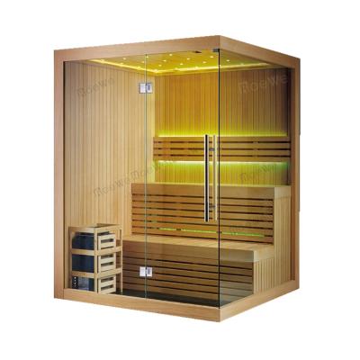 China Indoor Computer Control Panel Traditional Style Customize Traditional Sauna Canadian Dry Room Steam Fir Size Hemlock Dry Sauna for sale