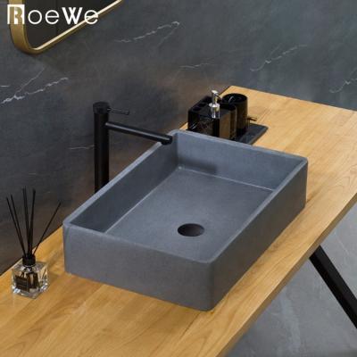 China Different Shape for Choice Light Luxury Rectangular Bathroom Sinks, Sandstone Basin Wash Basin, Gravel Outdoor Sink for sale