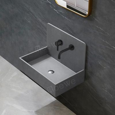 China Modern Wall Mounted Square Slim Basin , Solid Outdoor Wash Basin , Bathroom Sinks Wash Basin for sale