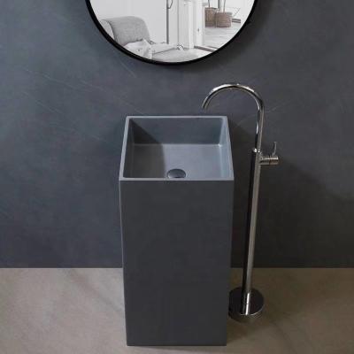 China Modern Roewe Bathroom Sink Free Standing Artificial Stone Composite Stone Solid Outdoor Wash Basin for sale