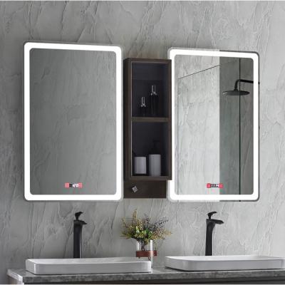 China Illuminated Touch Screen Bath Room Mirror Set Led Frameless Wall Mirrors Bath Mirrors for sale