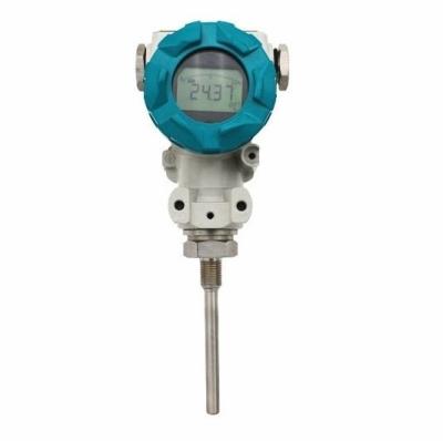 China 1Cr18Ni9Ti stainless steel lcd display pt100 integrated 4~20mA temperature transmitter for sale