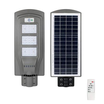 China High Bright 20W 40W 60W High Quality Theme Park Solar Integrated Motion Sensor Led Solar Street Light For Outdoor Long Running for sale