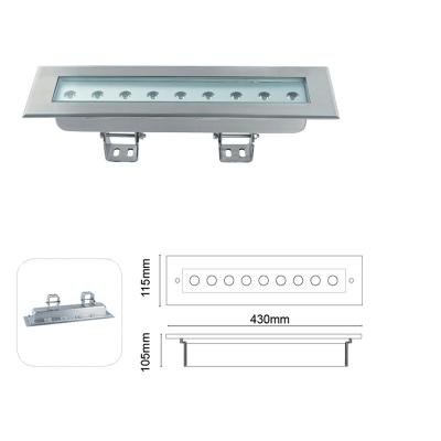 China Underwater 7 Years Factory 304 IP68 DMX 512 RGBW 300mm 1000mm 8W LED Stainless Steel Pool Underground Linear Light For Swimming Pool for sale