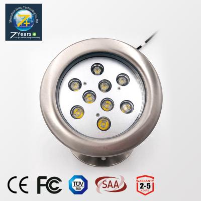 China W/WW/CW/NW/R/G/B IP68 9w Waterproof Surface Mounted Underwater LED Pool Light for sale