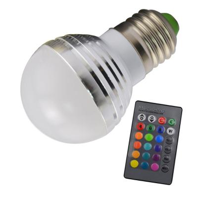 China Residential E27 3W RGB LED Light Bulb With Remote Controller Dimmable Colorful Atmosphere Lamp LED Night Light Decor Christmas Bar Club Lighting for sale