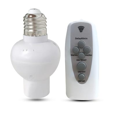 China Screw Lamp Holder Dimmable E26 E27 Socket 220V LED Bulb Wireless Remote Control Night Light With Timer for sale