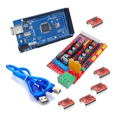 China DIY 3D printer 1pc R3 Mega 2560 + 1pc RAMPS 1.4 control panel+ 5pcs DRV8825 stepper motor drive carrier Reprap for 3D printer kit for sale