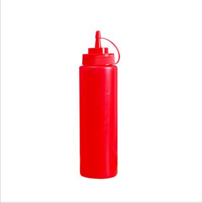 China Low MOQ BPA Free Refillable LDPE Barbecue Sauce Bottle Plastic Cold Ketchup Bottle Food Dispenser Squeeze Bottle for sale