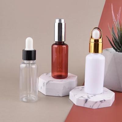 China 30ML PET Dropper Bottle Cosmetic High Quality Plastic Hair Essential Oil Bottle Perfume Bottle for sale