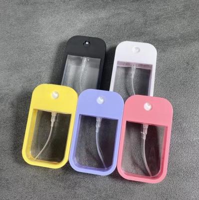 China 38ml 50ml Waterproof Hot Selling Empty Plastic Hand Sanitizer Credit Card Type Refillable Perfume Mist Spray Bottle With Key Chain for sale