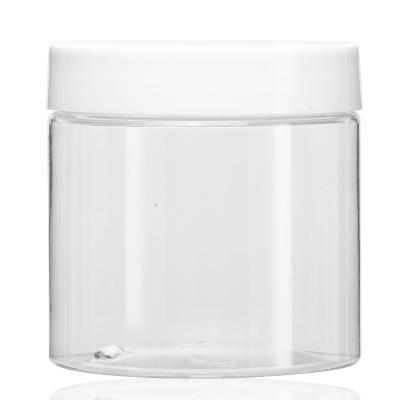 China Sale 150g Cosmetic Jar Skin Care Cream Plastic Clear Jar Cosmetic With Lid PET Container Food Container for sale