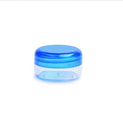 China Large Cosmetic Tour Shape Cosmetic Packaging Mini Sample 3g 5g 10g 15g 20g Skin Care Cream Transparent Plastic Jar With Plastic Cap for sale