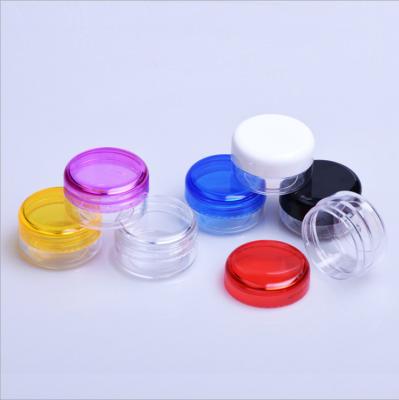 China Mini Sample 3g 5g 10g 15g 20g Cosmetic Skin Care Cosmetic Hot Sale Packaging Clear Plastic Jar With Plastic Cap for sale