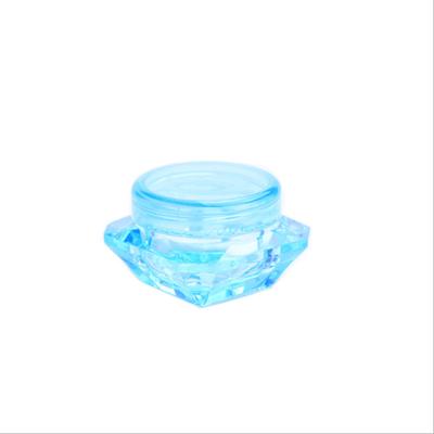 China Diamond Shape Cosmetic Packaging Mini Sample 3g 5g High End Cosmetic Skin Care Cream Clear Plastic Jar With Plastic Cap for sale