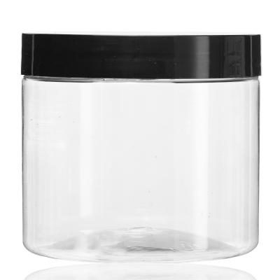 China Sale 400g Cosmetic Jar Skin Care Cream Plastic Clear Jar Cosmetic With Lid PET Container for sale